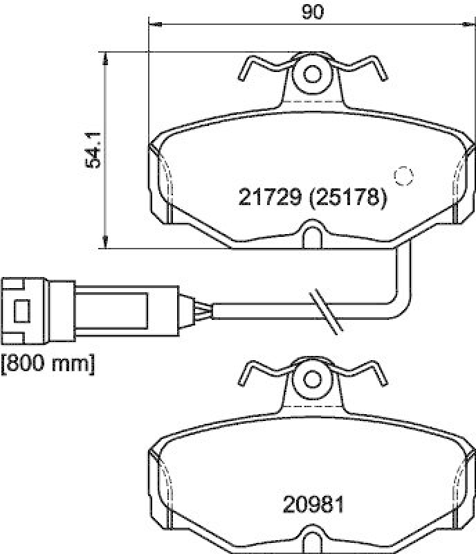 HELLA 8DB 355 017-631 Bremsbelagsatz, Scheibenbremsbelag für FORD