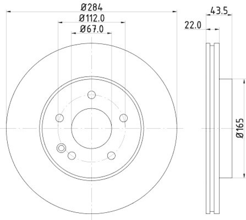 HELLA 8DD 355 127-121 Bremsscheibe für MB