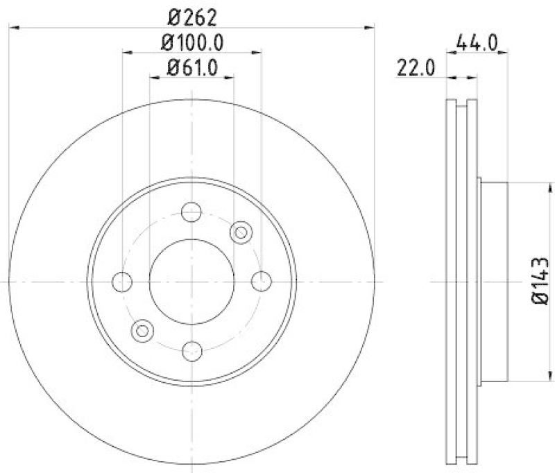 HELLA 8DD 355 127-141 Bremsscheibe für RENAULT