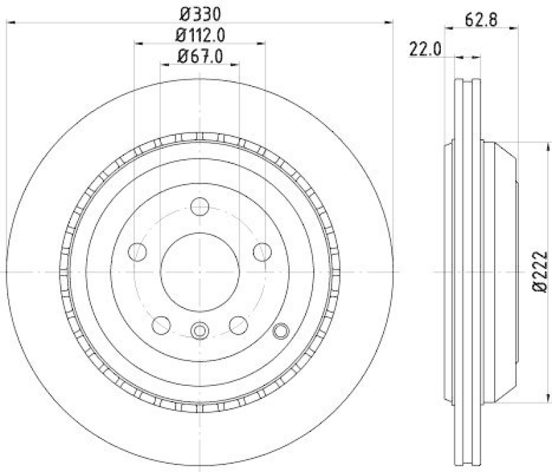 HELLA 8DD 355 113-231 Bremsscheibe