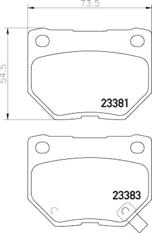 HELLA 8DB 355 011-601 Bremsbelagsatz, Scheibenbremsbelag für SUBARU