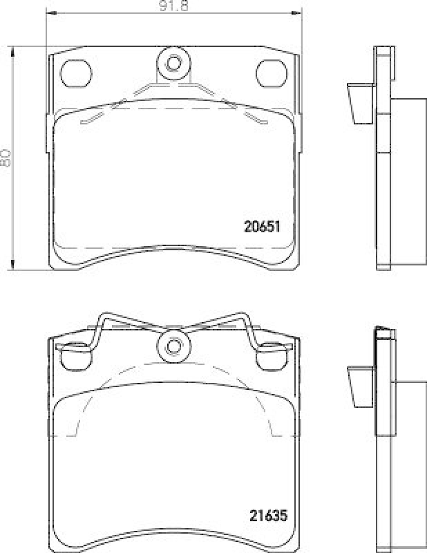 HELLA 8DB 355 018-381 Bremsbelagsatz, Scheibenbremsbelag für VW