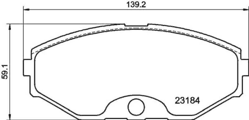 HELLA 8DB 355 011-631 Bremsbelagsatz, Scheibenbremsbelag für NISSAN