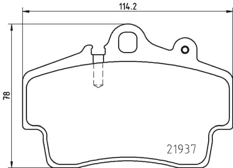 HELLA 8DB 355 018-471 Bremsbelagsatz, Scheibenbremsbelag für PORSCHE