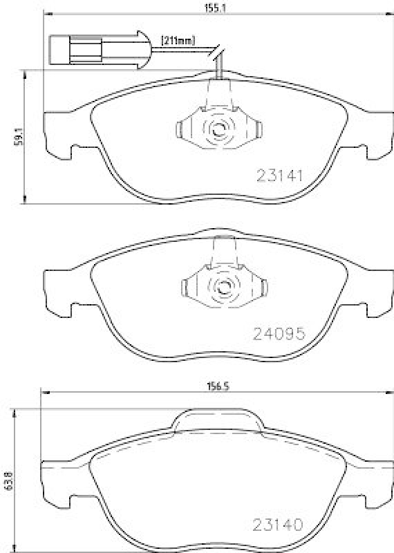 HELLA 8DB 355 011-651 Bremsbelagsatz, Scheibenbremsbelag für ALFA/LANCIA