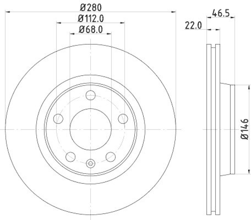 HELLA 8DD 355 127-311 Bremsscheibe für AUDI/VW