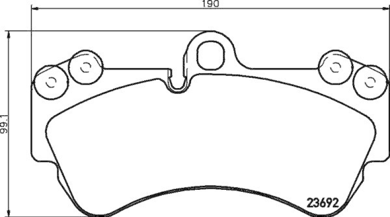 HELLA 8DB 355 018-701 Bremsbelagsatz, Scheibenbremsbelag für PORSCHE/VW