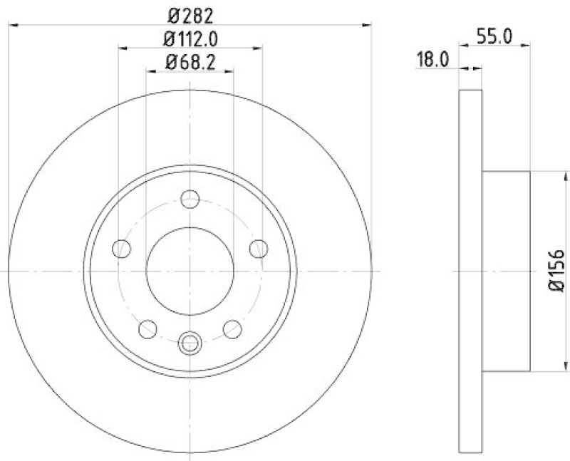 HELLA 8DD 355 127-321 Bremsscheibe für VW