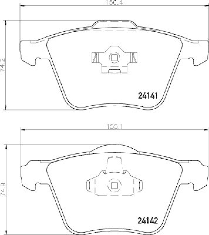 HELLA 8DB 355 011-721 Bremsbelagsatz, Scheibenbremsbelag für VOLVO XC90 I