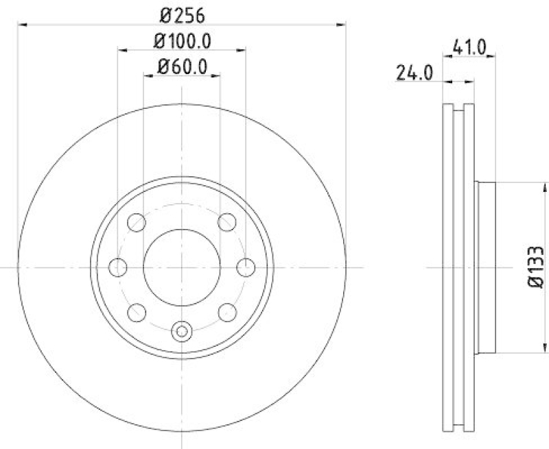 HELLA 8DD 355 127-371 Bremsscheibe für OPEL