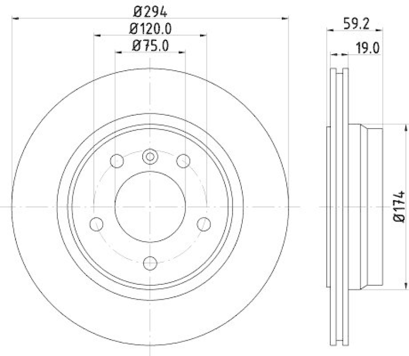 HELLA 8DD 355 127-401 Bremsscheibe für BMW