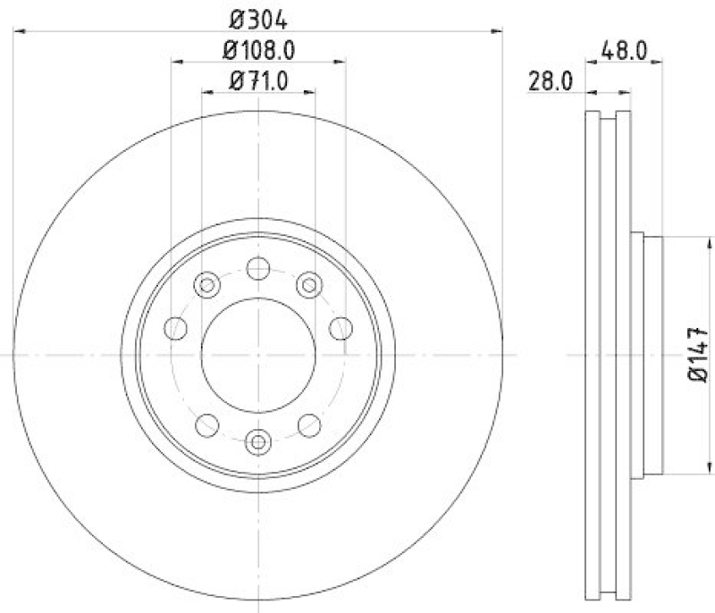 HELLA 8DD 355 113-671 Bremsscheibe