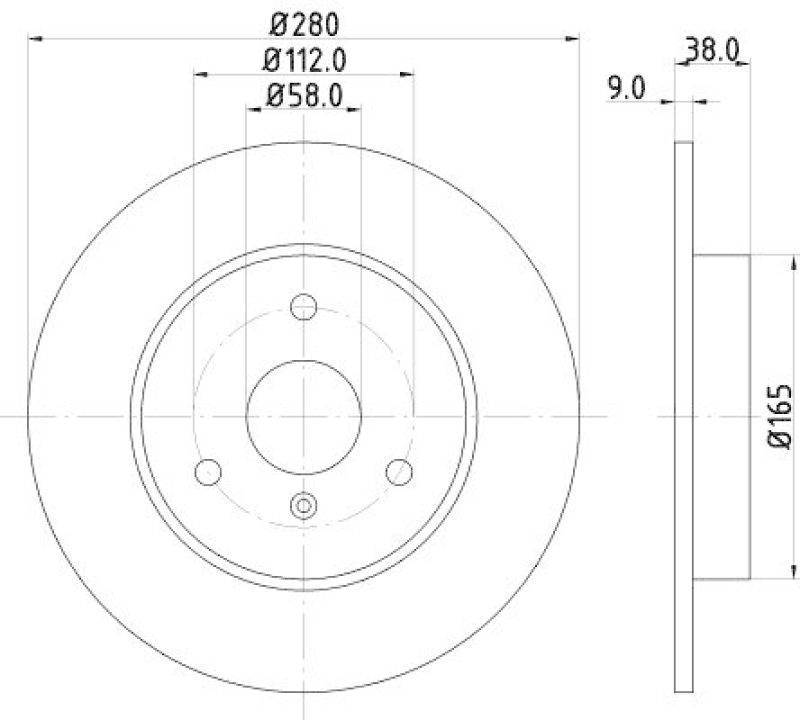 HELLA 8DD 355 127-411 Bremsscheibe für SMART