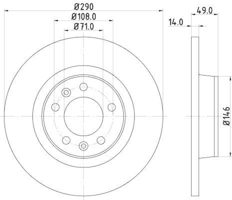 HELLA 8DD 355 113-681 Bremsscheibe