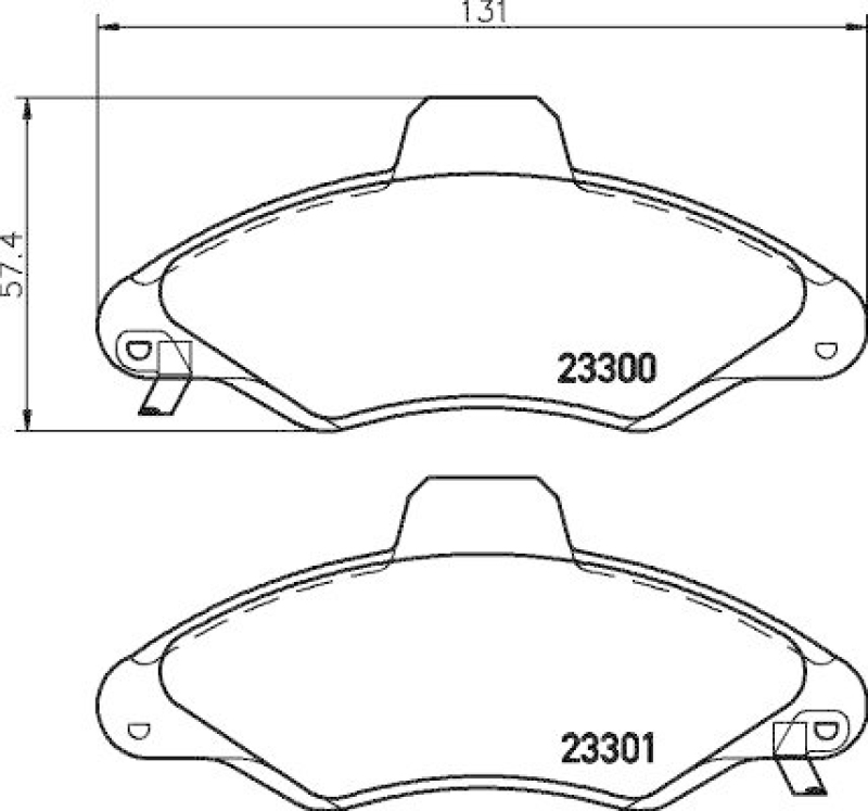 HELLA 8DB 355 019-291 Bremsbelagsatz, Scheibenbremsbelag für FORD