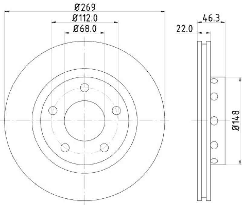 HELLA 8DD 355 127-431 Bremsscheibe für AUDI