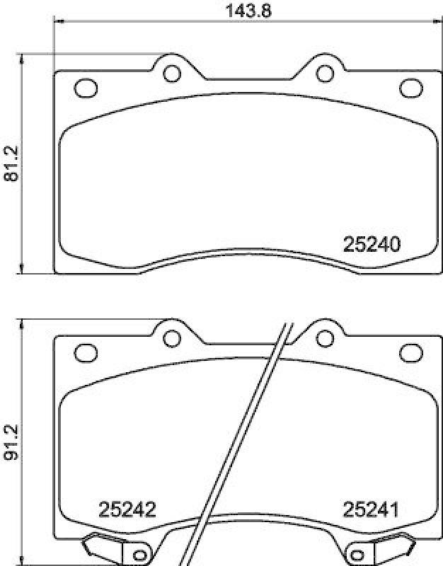 HELLA 8DB 355 019-531 Bremsbelagsatz, Scheibenbremsbelag für NISSAN PATROL VI (Y62)