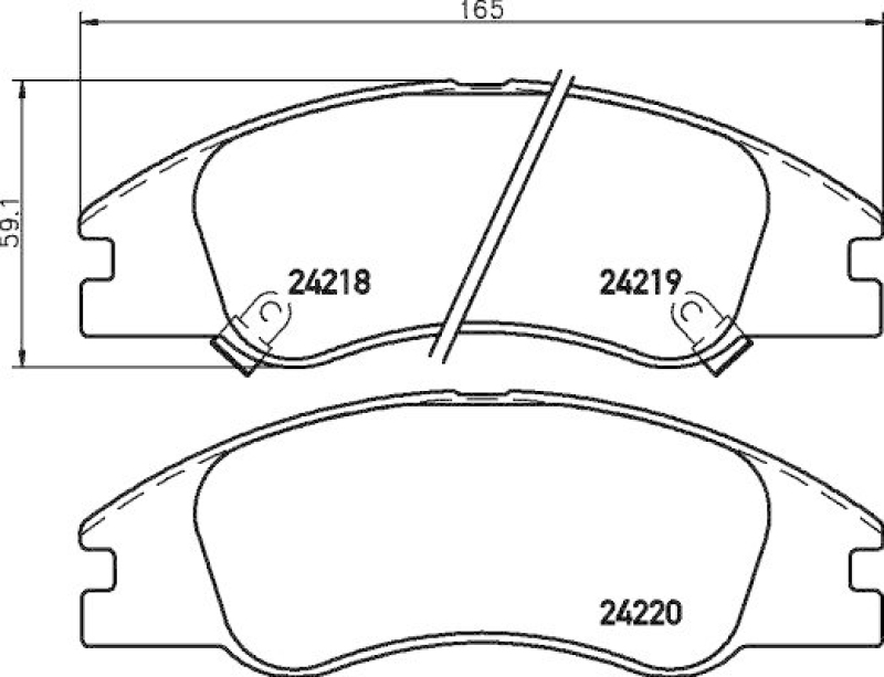 HELLA 8DB 355 012-041 Bremsbelagsatz, Scheibenbremsbelag für KIA