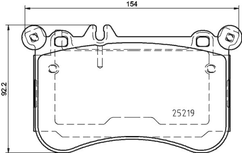 HELLA 8DB 355 019-671 Bremsbelagsatz, Scheibenbremsbelag für MB