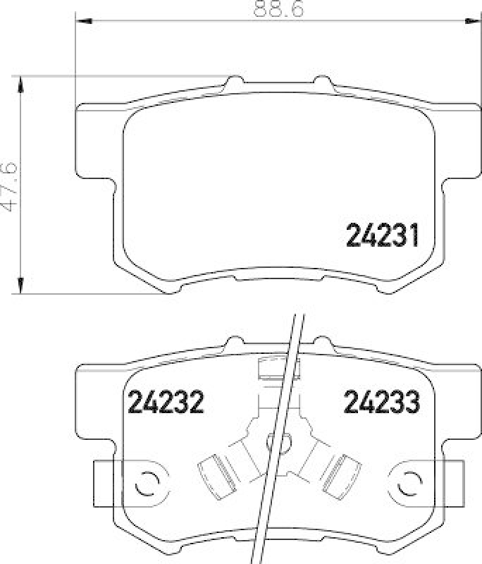 HELLA 8DB 355 012-061 Bremsbelagsatz, Scheibenbremsbelag für HONDA