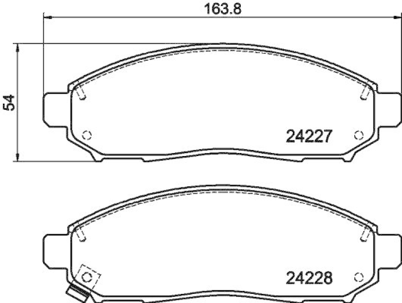 HELLA 8DB 355 012-071 Bremsbelagsatz, Scheibenbremsbelag für NISSAN