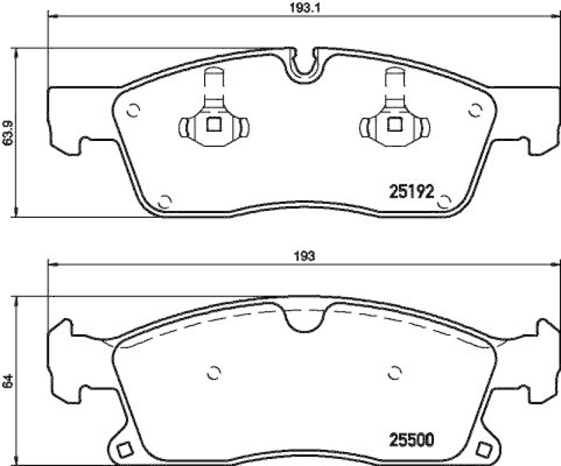 HELLA 8DB 355 019-821 Bremsbelagsatz, Scheibenbremsbelag für MB