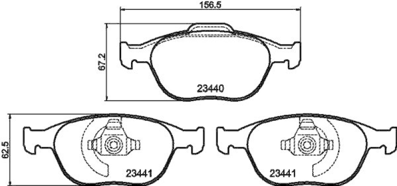 HELLA 8DB 355 012-111 Bremsbelagsatz, Scheibenbremsbelag für FORD