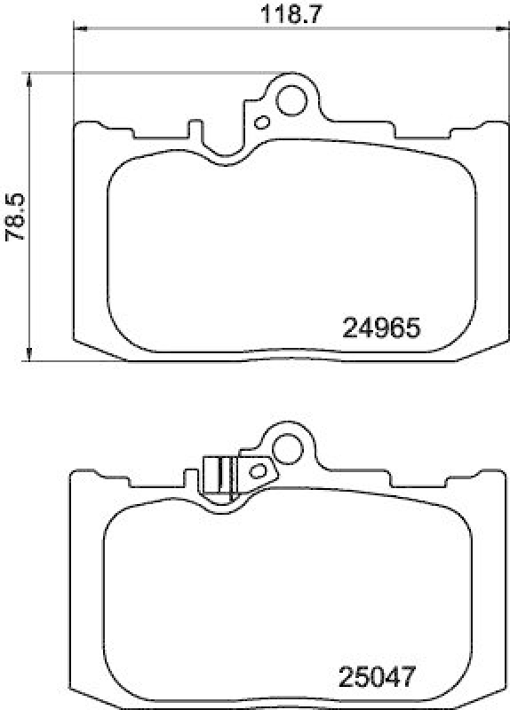 HELLA 8DB 355 019-851 Bremsbelagsatz, Scheibenbremsbelag für LEXUS