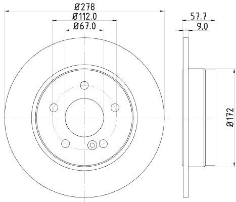 HELLA 8DD 355 114-181 Bremsscheibe für MB