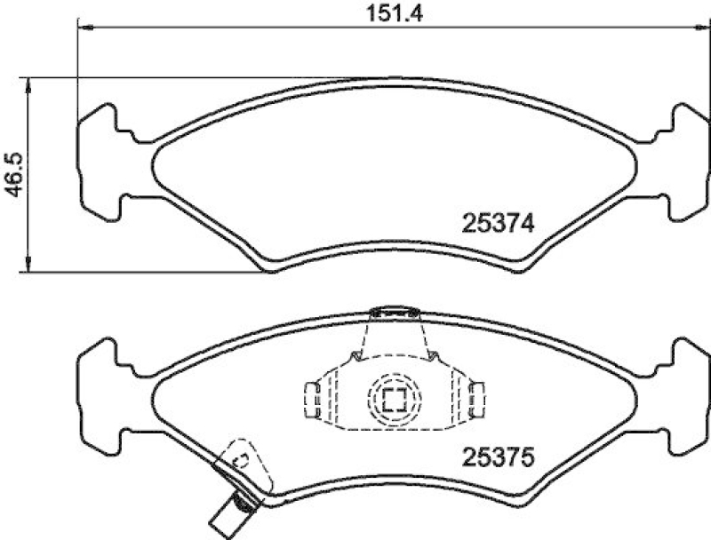 HELLA 8DB 355 019-891 Bremsbelagsatz, Scheibenbremsbelag für KIA