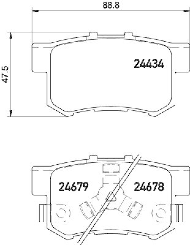 HELLA 8DB 355 020-021 Bremsbelagsatz, Scheibenbremsbelag für HONDA