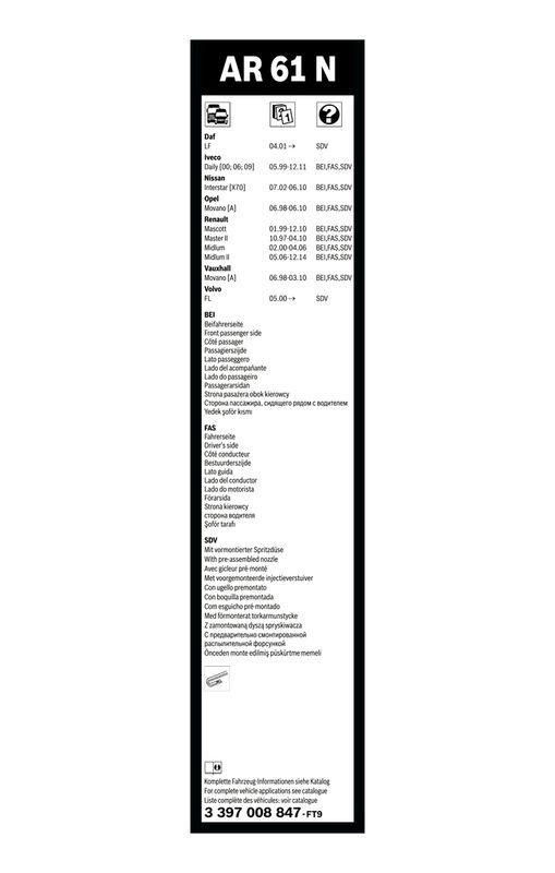 BOSCH 3 397 008 847 Wischblatt AR61N Aerotwin Retrofit Scheibenwischer 600 mm vorne