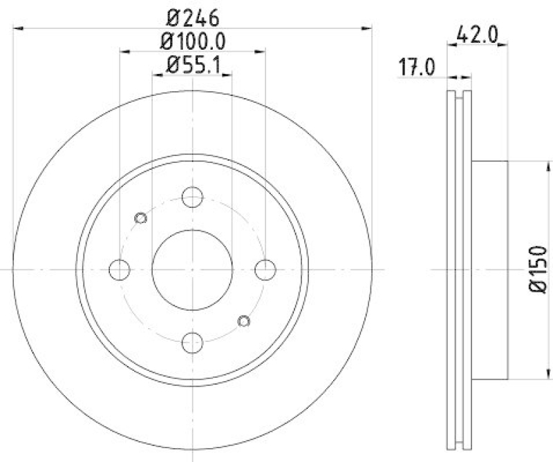 HELLA 8DD 355 114-421 Bremsscheibe für DAIHATSU