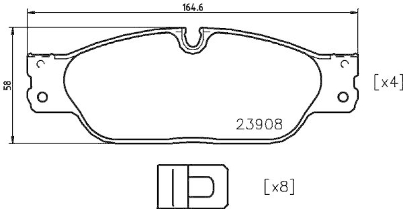 HELLA 8DB 355 012-251 Bremsbelagsatz, Scheibenbremsbelag für JAGUAR S-TYPE (CCX_)