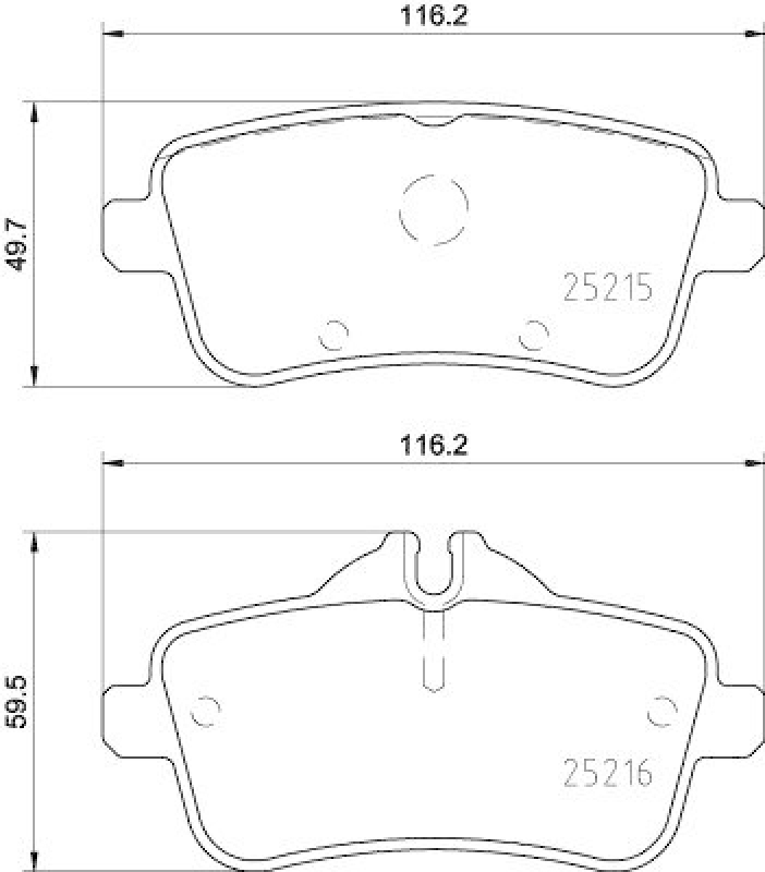 HELLA 8DB 355 020-161 Bremsbelagsatz, Scheibenbremsbelag für MB