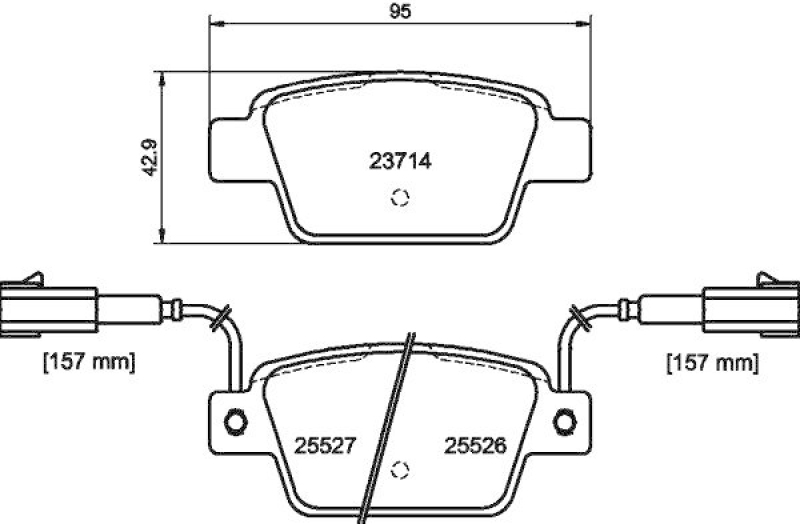 HELLA 8DB 355 020-181 Bremsbelagsatz, Scheibenbremsbelag für FIAT/LANCIA