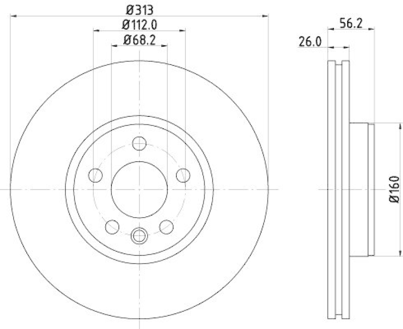 HELLA 8DD 355 127-711 Bremsscheibe für VW/SEAT/FORD