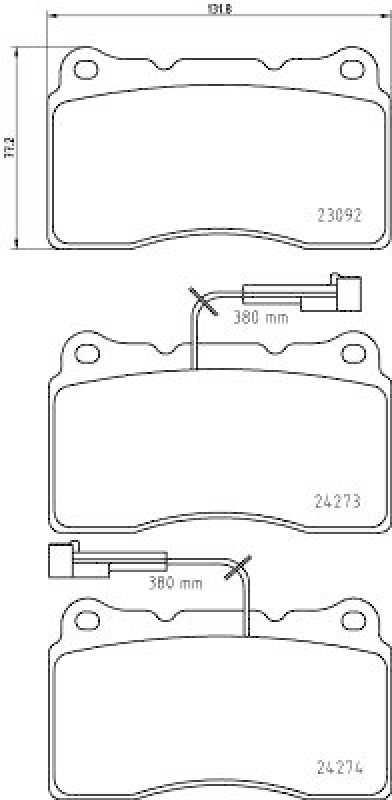 HELLA 8DB 355 012-291 Bremsbelagsatz, Scheibenbremsbelag für ALFA