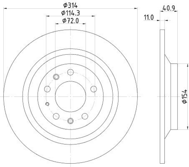 HELLA 8DD 355 114-501 Bremsscheibe 54664