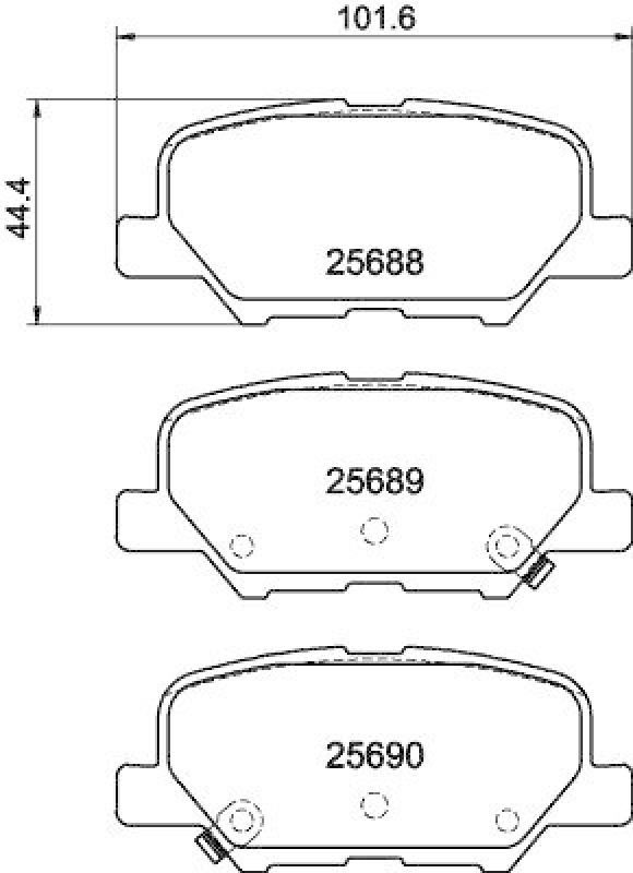 HELLA 8DB 355 020-291 Bremsbelagsatz, Scheibenbremsbelag für MITSU.