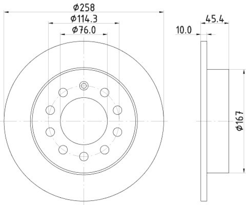 HELLA 8DD 355 114-531 Bremsscheibe für HYUNDAI