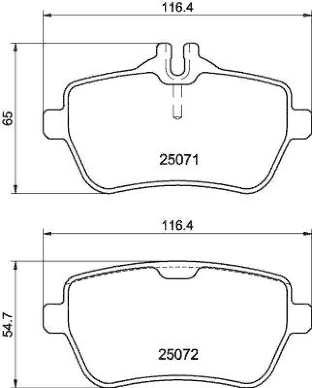 HELLA 8DB 355 020-471 Bremsbelagsatz, Scheibenbremsbelag für MB SL (R231)