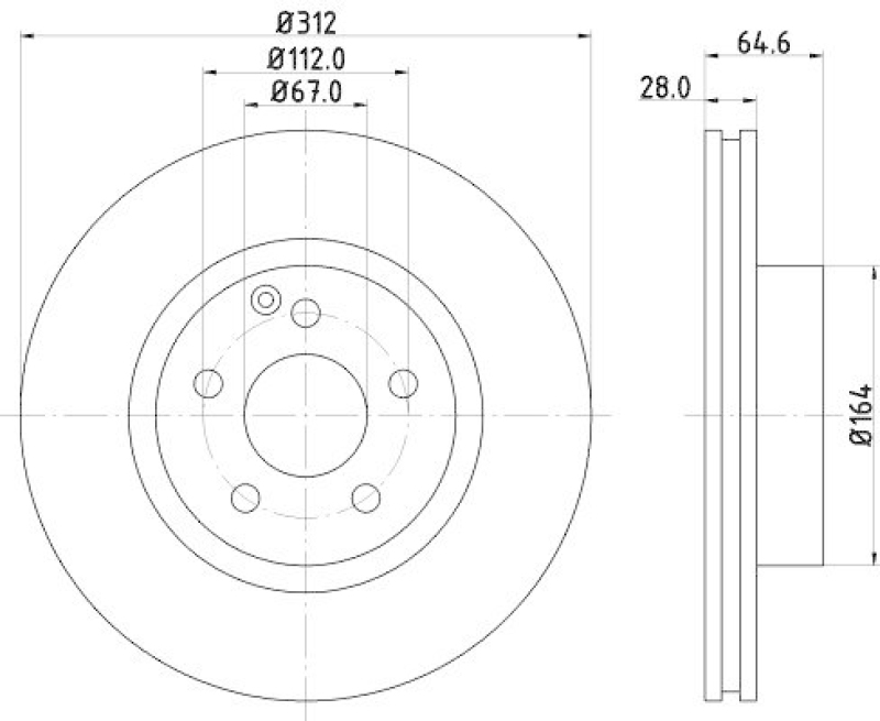 HELLA 8DD 355 127-771 Bremsscheibe für MB