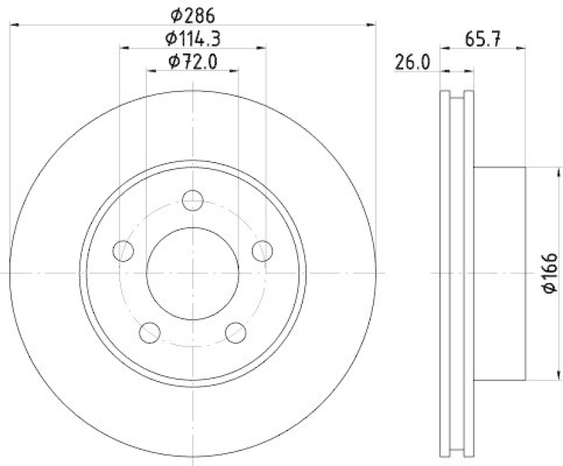 HELLA 8DD 355 114-761 Bremsscheibe 54690PRO