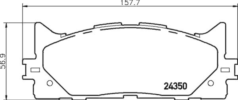 HELLA 8DB 355 012-401 Bremsbelagsatz, Scheibenbremsbelag für TOYOTA