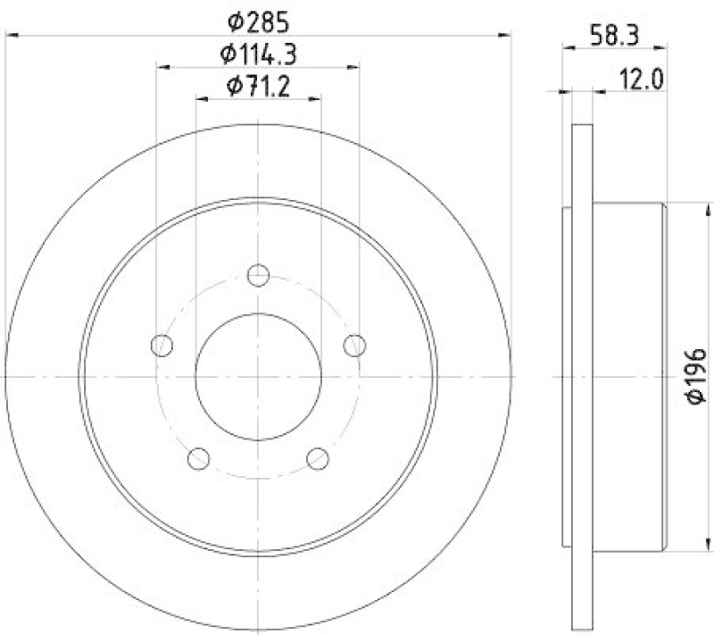 HELLA 8DD 355 114-771 Bremsscheibe 54691