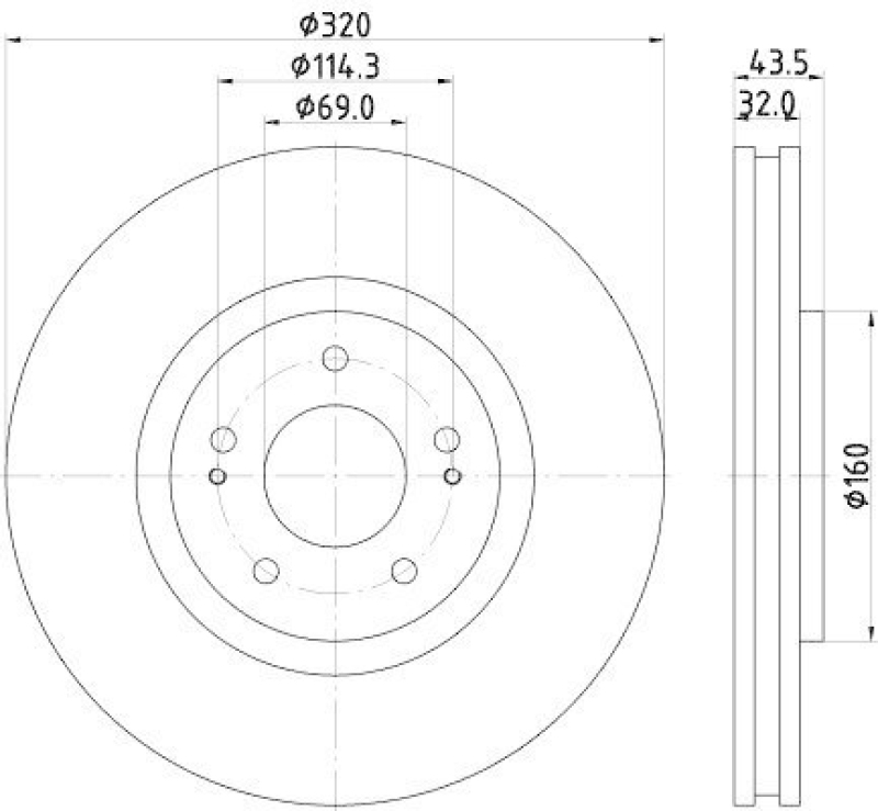 HELLA 8DD 355 114-841 Bremsscheibe 54699PRO