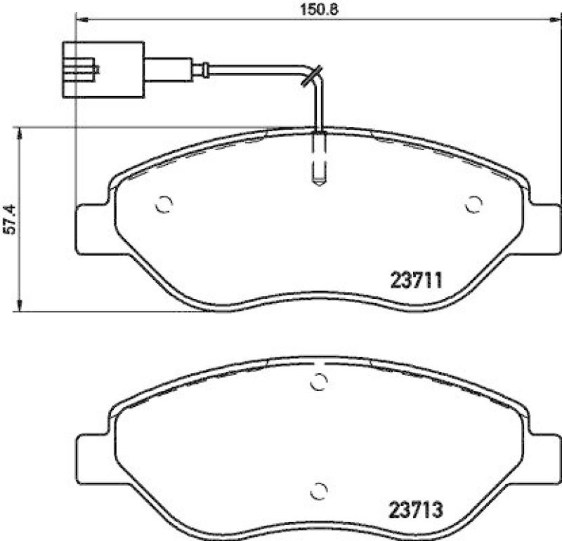 HELLA 8DB 355 020-561 Bremsbelagsatz, Scheibenbremsbelag für FIAT/ALFA/LANCIA