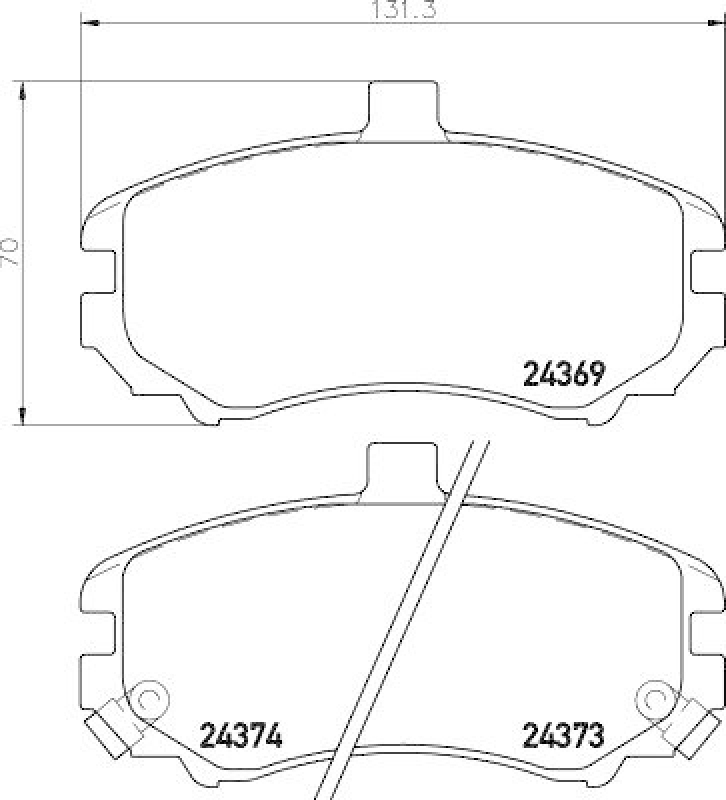 HELLA 8DB 355 012-471 Bremsbelagsatz, Scheibenbremsbelag für HYUNDAI