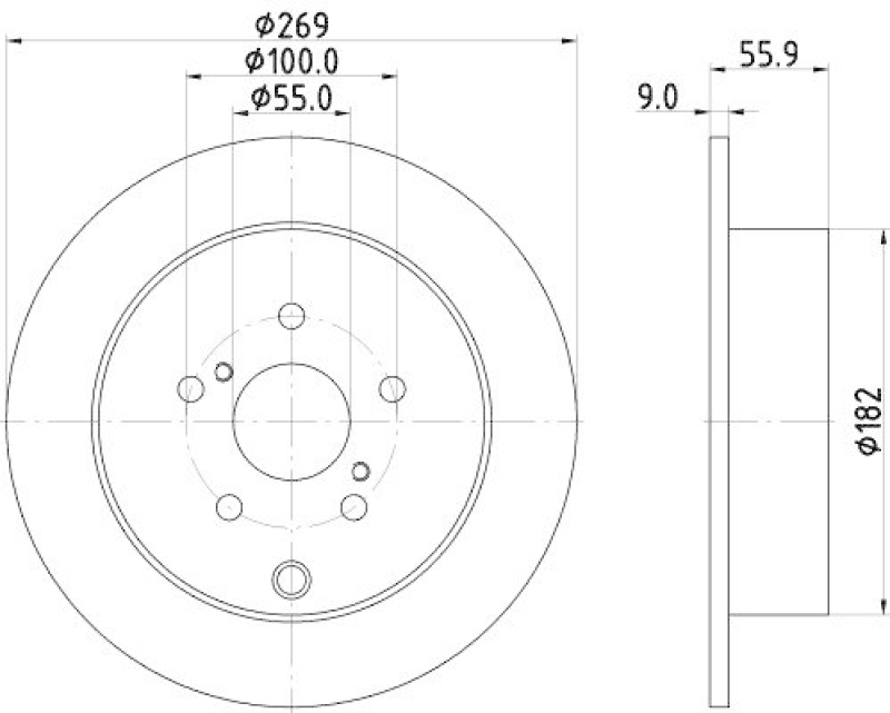 HELLA 8DD 355 114-891 Bremsscheibe 54704PRO